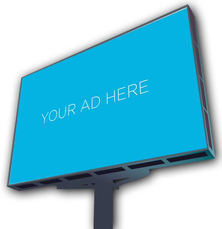 Blue billboard to display your ad.